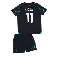 Manchester City Jeremy Doku #11 Replica Third Minikit 2023-24 Short Sleeve (+ pants)